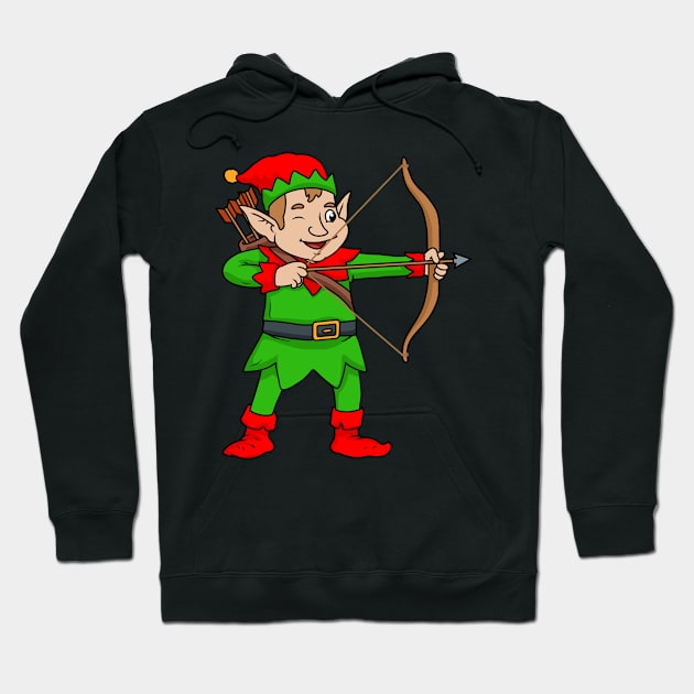 Christmas Archery Gift Kids Bow Tshirt Men Archery Elf Hoodie by PomegranatePower